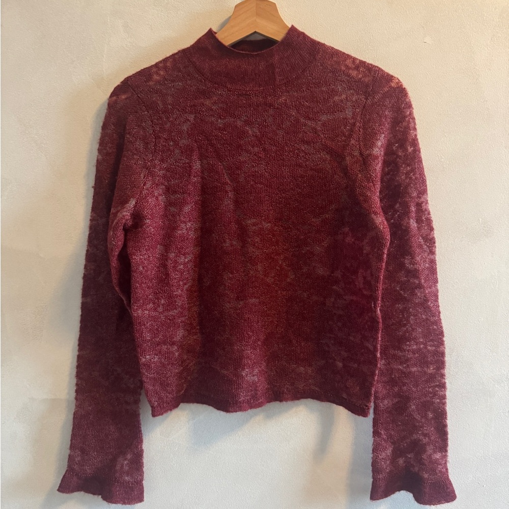 Anthropologie - Hanna Lace Mock Neck Sweater - Size XS